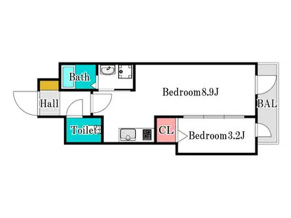 PARK GRANDE 蕃山(1SK/4階)の間取り写真