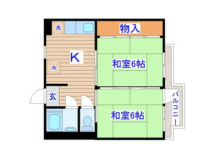 庄司コーポ(2K/3階)の間取り写真