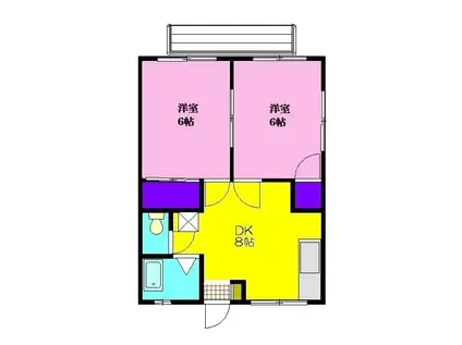 コーポ藤沢(2DK/2階)の間取り写真