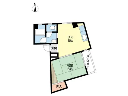 タツミビル(1DK/2階)の間取り写真
