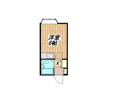ハイツ二俣川(1K/2階)の間取り写真