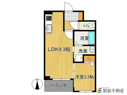 レスポワール伊都(1LDK/2階)の間取り写真