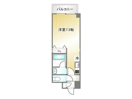 S-FORT神戸小河通(1K/3階)の間取り写真