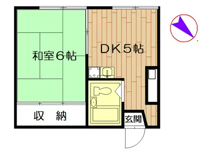 キャッスル成増(1K/2階)の間取り写真