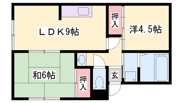 土井ハイツ(2LDK/1階)の間取り写真