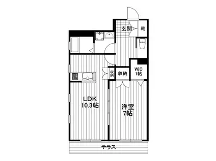 パークヒル千歳台(1LDK/1階)の間取り写真