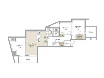 CLARITIA YOKOHAMA TAMMACHI(3LDK/B1階)の間取り写真