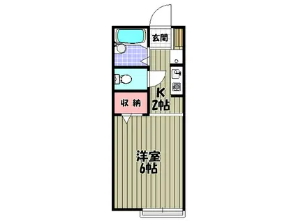 アメニティハイム(1K/2階)の間取り写真