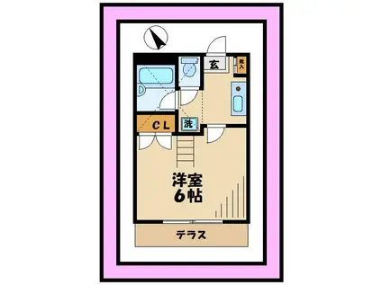 アイランド(1K/1階)の間取り写真