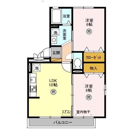 コンフォール(2LDK/3階)の間取り写真