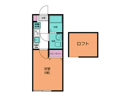 サヌーク読売(1K/2階)の間取り写真