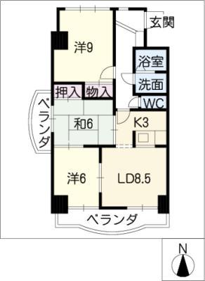 ソシエ 2001(3LDK/1階)の間取り写真