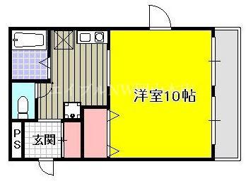 YKハイツ(1K/3階)の間取り写真