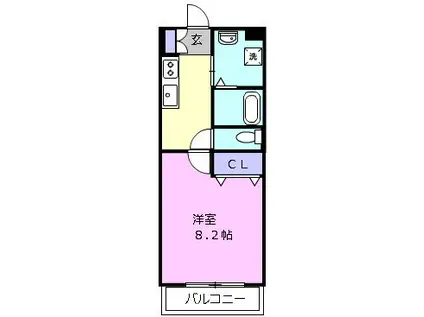 ブルースカイマンションX(1K/5階)の間取り写真