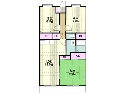 コルビュジェ湘南台(3LDK/1階)の間取り写真