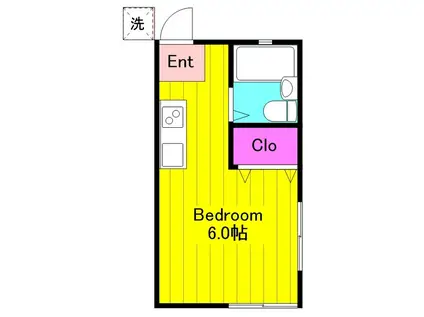 メゾンドール(ワンルーム/2階)の間取り写真