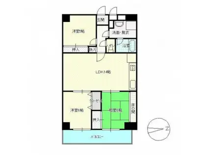 ビアビアンカマツヲ(3LDK/13階)の間取り写真