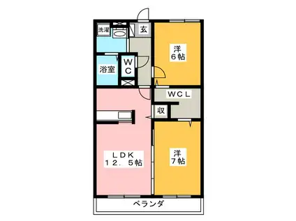 MEY FELICE(2LDK/1階)の間取り写真