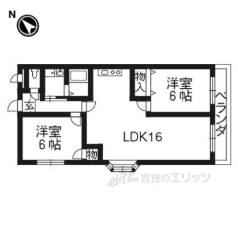 レオハイム津田Ⅱ(2LDK/4階)の間取り写真