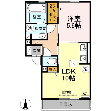 STAY GRATEFUL(1LDK/1階)の間取り写真