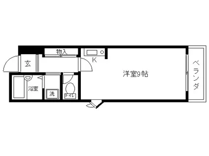 フレックスマンション(ワンルーム/3階)の間取り写真
