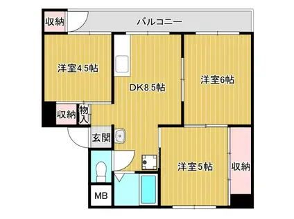 ヴィラナリー上越II(3DK/2階)の間取り写真