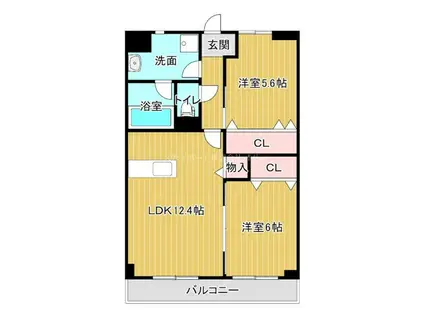 ウィズ・エフII(2LDK/2階)の間取り写真