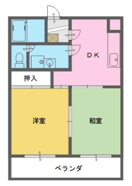 マーキュリーII(2DK/1階)の間取り写真