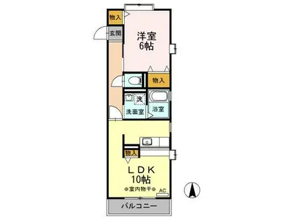 セジュール天神パーク(1LDK/2階)の間取り写真