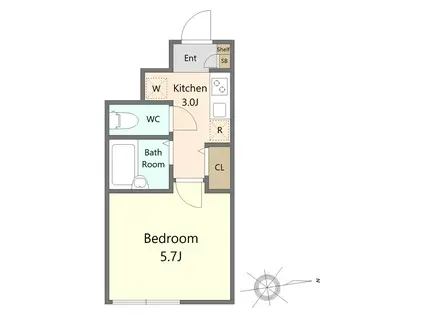 ROW HOUSE 南蒲田(1K/1階)の間取り写真