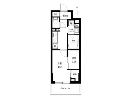アーバンパーク高井戸(2K/3階)の間取り写真