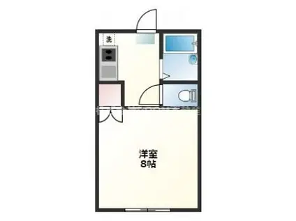 ガーデンTNI・II(1K/1階)の間取り写真