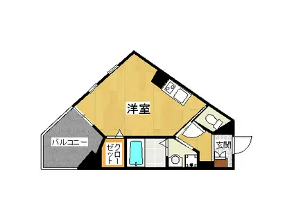 OZEKI2マンション(ワンルーム/4階)の間取り写真