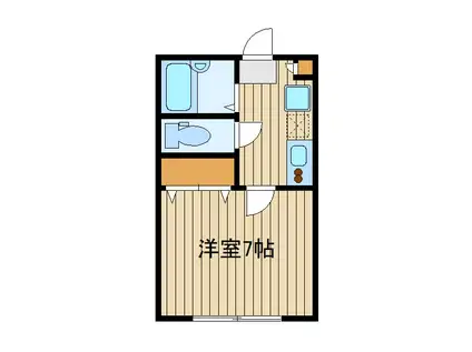 AZEST-RENT鷹の台(1K/1階)の間取り写真