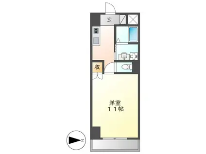 グランダール吹上(1K/4階)の間取り写真