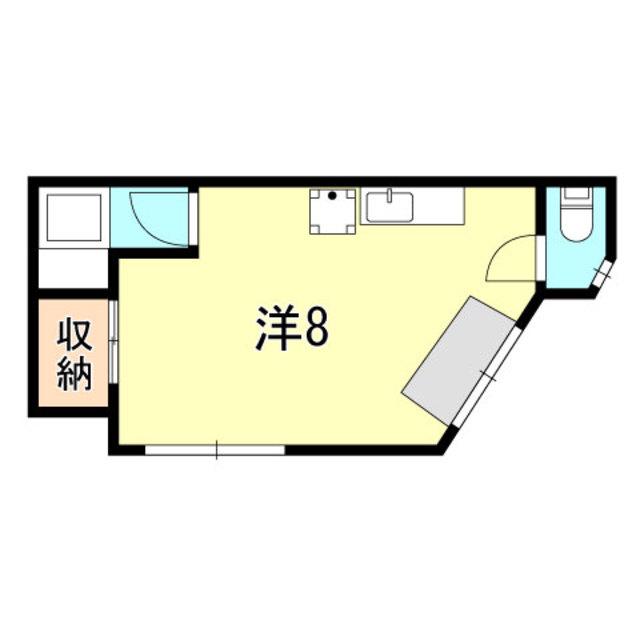 西上橘通マンションII(ワンルーム/1階)の間取り写真