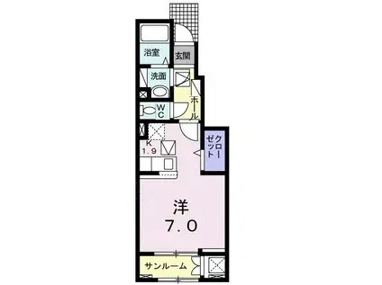 TASK III(1K/1階)の間取り写真