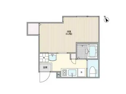 ミハス三軒茶屋(1K/1階)の間取り写真