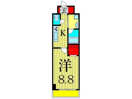 EAU・CIAIR(1K/3階)の間取り写真