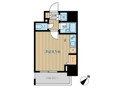 シティスパイア新川(1K/3階)の間取り写真