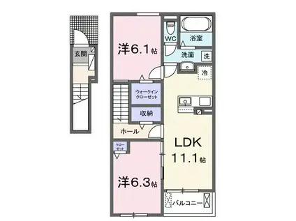 ココ ファミリア I(2LDK/2階)の間取り写真