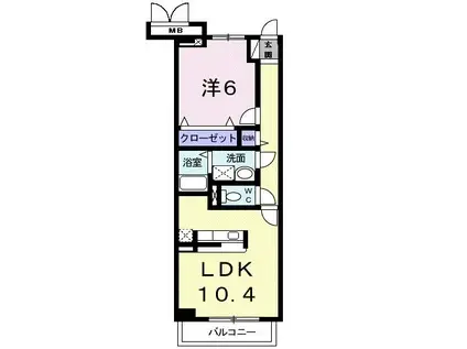 ヌーベル コリーヌI(1LDK/3階)の間取り写真