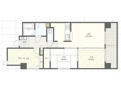 ハーモニー三幸I(3LDK/3階)の間取り写真