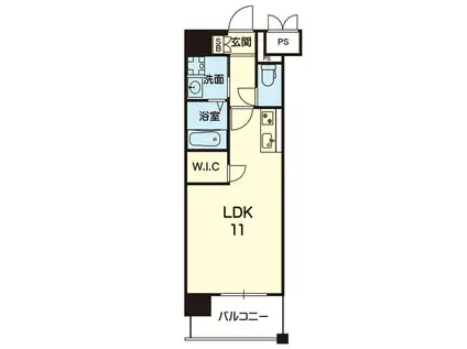 ライズ大津IV(ワンルーム/7階)の間取り写真