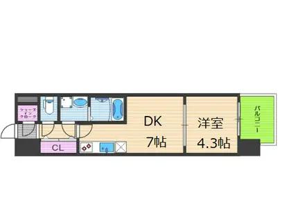 レオンコンフォート九条ガレリア(1DK/6階)の間取り写真