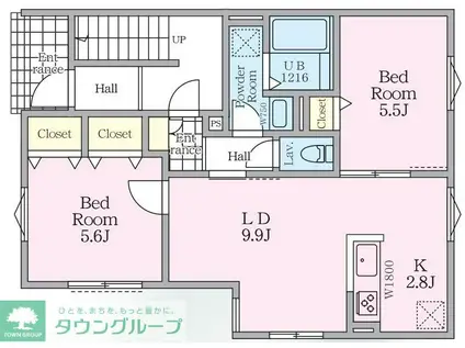 EVER GREEN PLACEII(2LDK/1階)の間取り写真