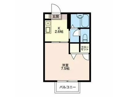上島ビギン(1K/2階)の間取り写真