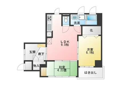 グランサラカーサFOREST(2DK/1階)の間取り写真