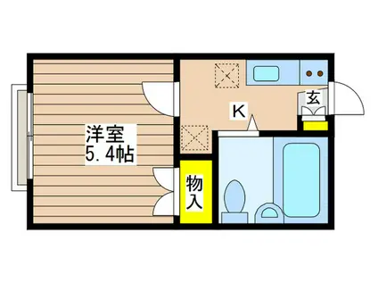 モンシャトー(1K/2階)の間取り写真