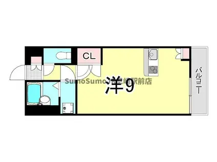 レオネクストコントワール御影弓場(ワンルーム/3階)の間取り写真